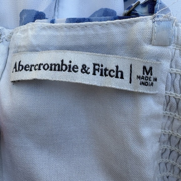 Abercrombie & Fitch Romantic Blue Floral Maxi Dress Cottagecore Summer M - Picture 9 of 13